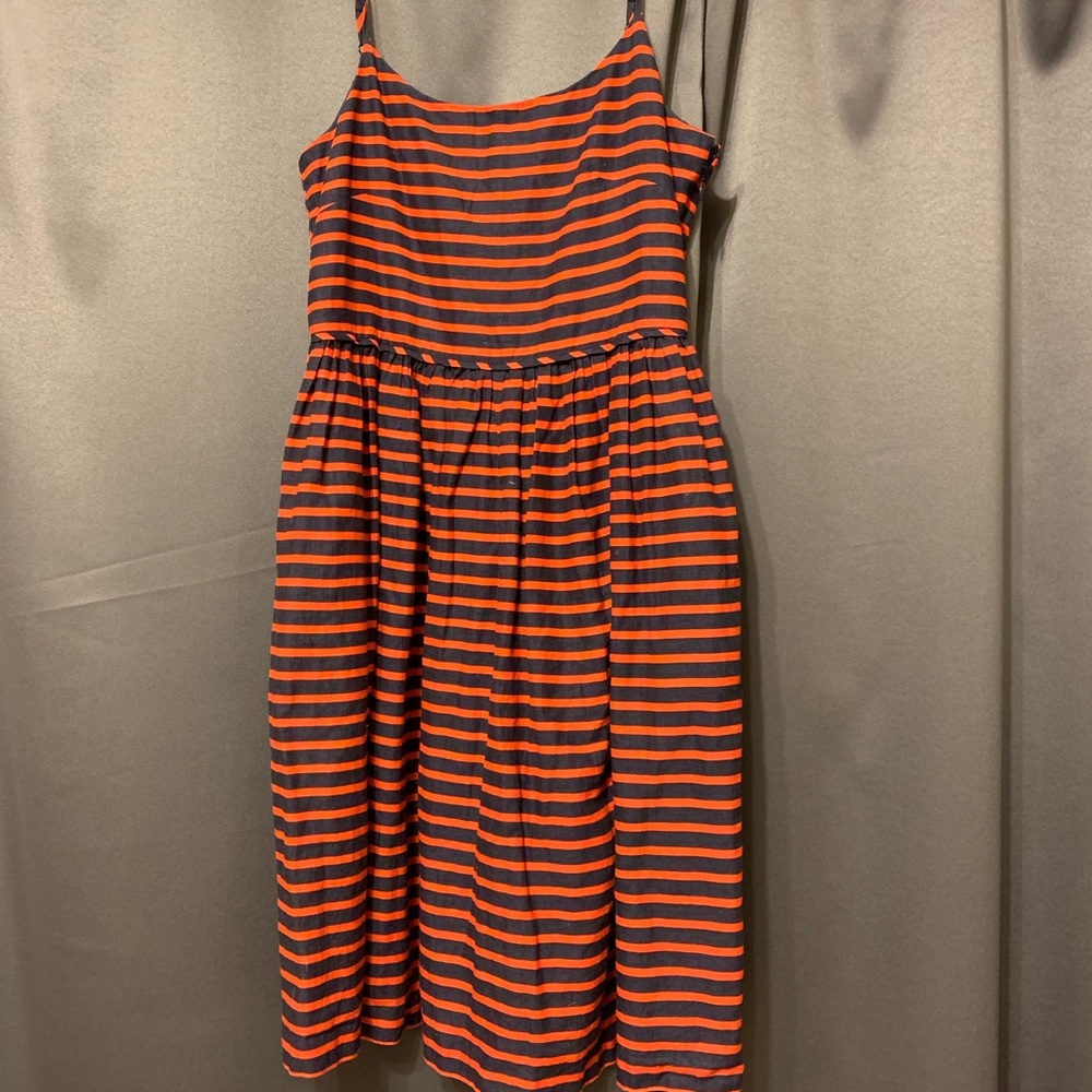 J. Crew Navy & Red Derby Dress